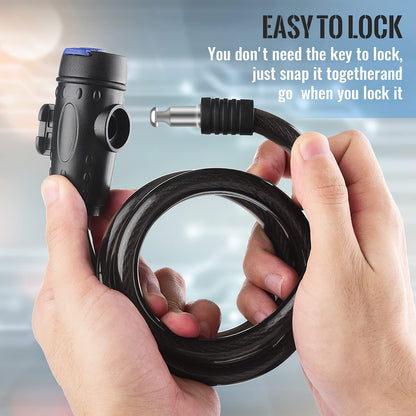 1.2m 2 Keys Bicycle Lock Bike Cable Locks Motorcycle Lock Mounting Bracket Scooter Lock V324-BKLOCK