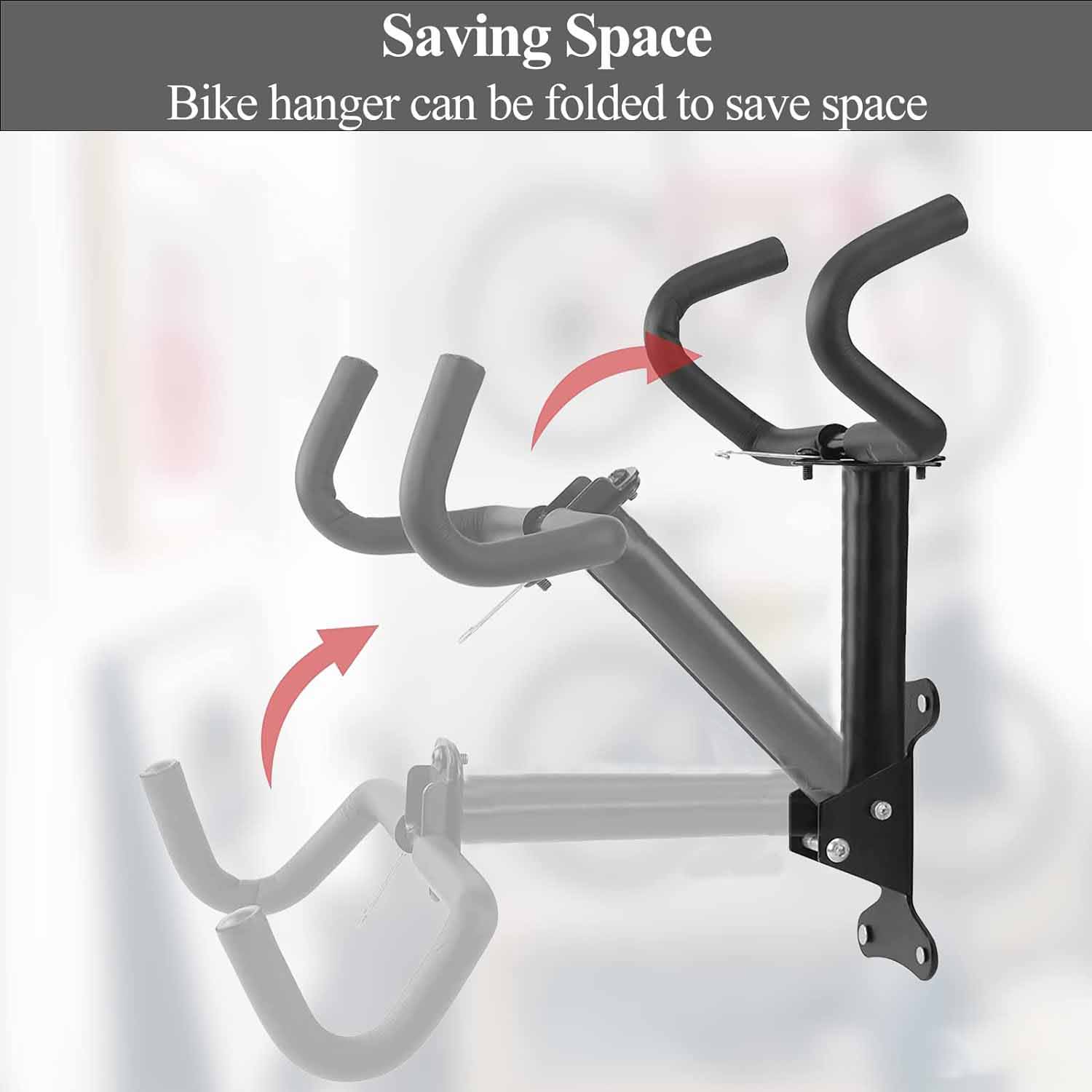 Black Storage Bicycle Wall Mount Wall Hook Bike Wall Rack Space Saving Bike Storage Bracket V324-BKWALLHOOK