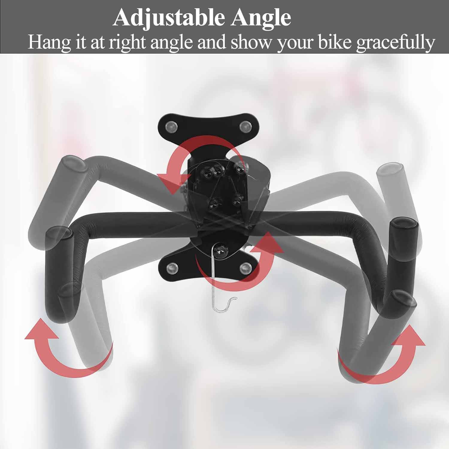 Black Storage Bicycle Wall Mount Wall Hook Bike Wall Rack Space Saving Bike Storage Bracket V324-BKWALLHOOK