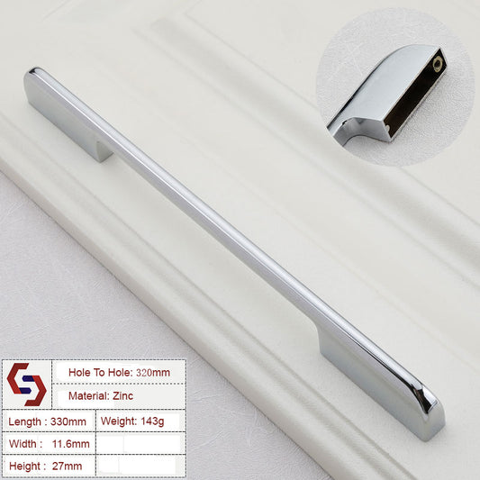 Zinc Kitchen Cabinet Handles Drawer Bar Handle Pull silver color hole to hole size 320mm V324-BL-2019-SILVER-320
