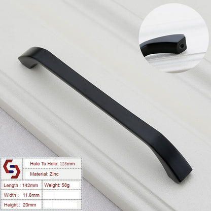 Zinc Kitchen Cabinet Handles Bar Drawer Handle Pull black color hole to hole 128MM V324-BL-2140-BLACK-128