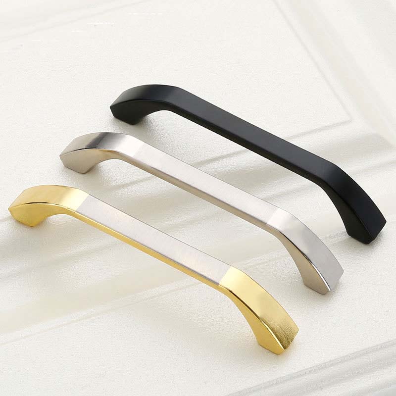 Zinc Kitchen Cabinet Handles Bar Drawer Handle Pull black color hole to hole 128MM V324-BL-2140-BLACK-128