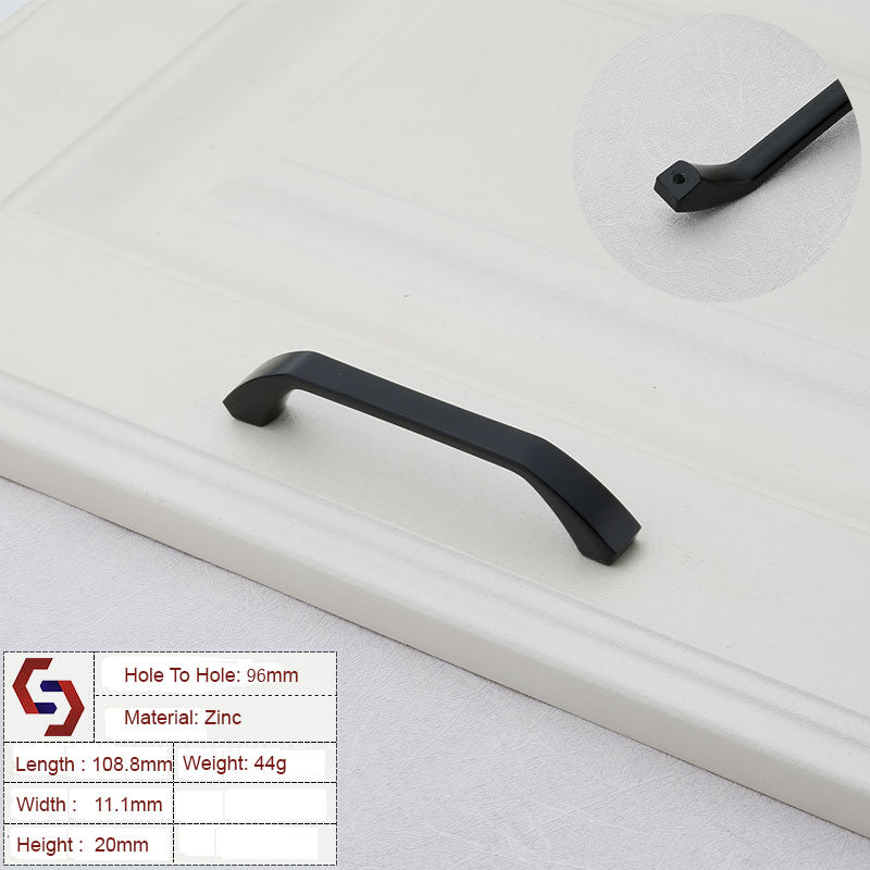 Zinc Kitchen Cabinet Handles Bar Drawer Handle Pull black color hole to hole 96MM V324-BL-2140-BLACK-96
