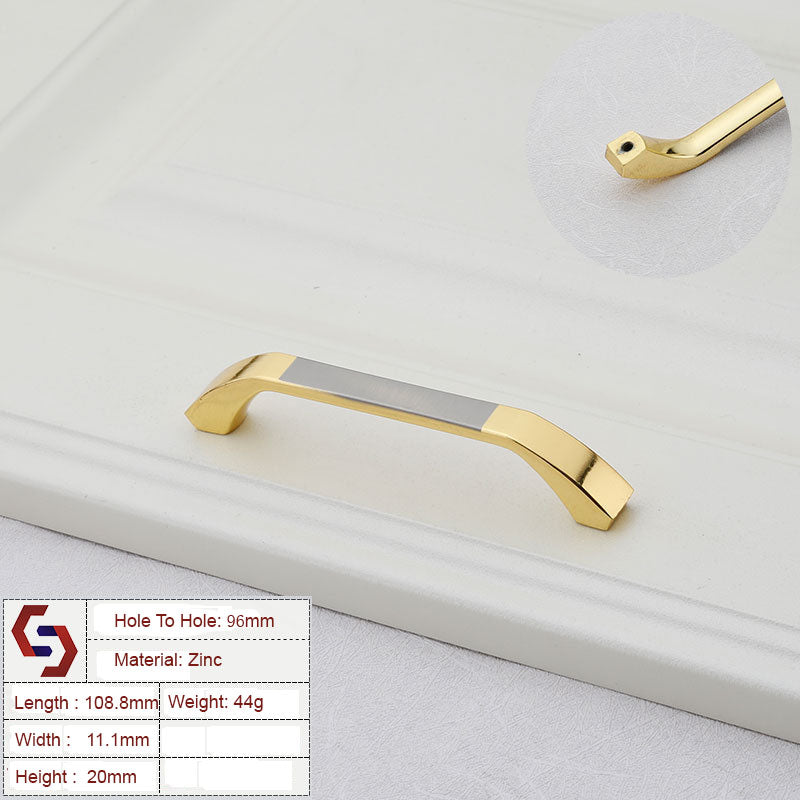 Zinc Kitchen Cabinet Handles Bar Drawer Handle Pull gold color hole to hole 96MM V324-BL-2140-GOLD-96