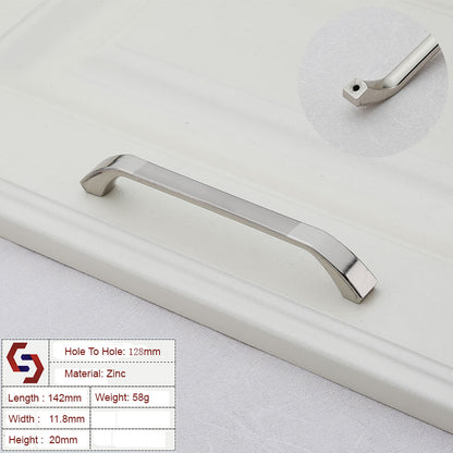 Zinc Kitchen Cabinet Handles Bar Drawer Handle Pull silver color hole to hole 128MM V324-BL-2140-SILVER-128