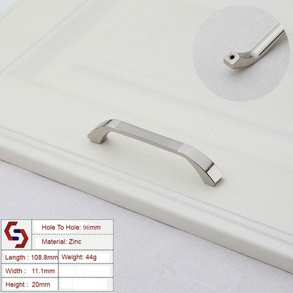 Zinc Kitchen Cabinet Handles Bar Drawer Handle Pull silver color hole to hole 96MM V324-BL-2140-SILVER-96
