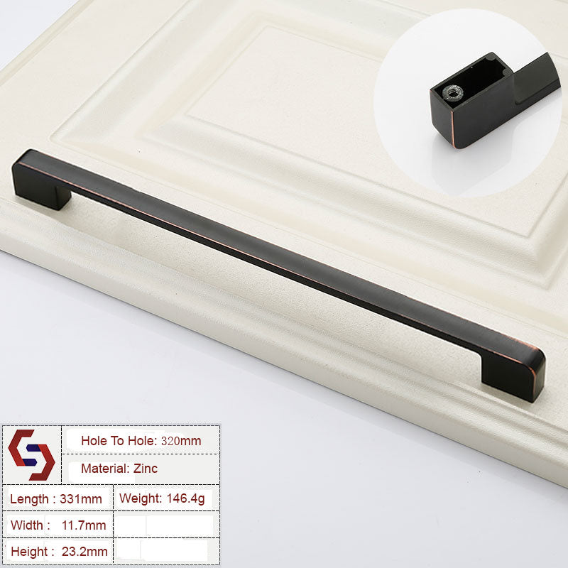 Zinc Kitchen Cabinet Handles Drawer Bar Handle Pull black+copper color hole to hole size 320mm V324-BL-2354-BC-320