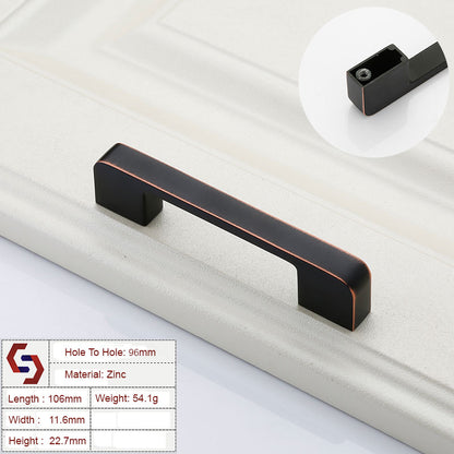 Zinc Kitchen Cabinet Handles Drawer Bar Handle Pull black+copper color hole to hole size 96mm V324-BL-2354-BC-96