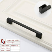 Zinc Kitchen Cabinet Handles Drawer Bar Handle Pull black color hole to hole size 160mm V324-BL-2354-BK-160