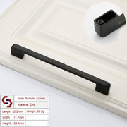 Zinc Kitchen Cabinet Handles Drawer Bar Handle Pull black color hole to hole size 192mm V324-BL-2354-BK-192