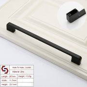 Zinc Kitchen Cabinet Handles Drawer Bar Handle Pull black color hole to hole size 256mm V324-BL-2354-BK-256