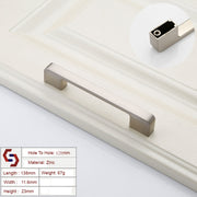 Zinc Kitchen Cabinet Handles Drawer Bar Handle Pull brushed silver color hole to hole size 128mm V324-BL-2354-BS-128