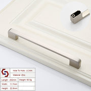 Zinc Kitchen Cabinet Handles Drawer Bar Handle Pull brushed silver color hole to hole size 192mm V324-BL-2354-BS-192