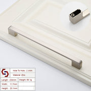 Zinc Kitchen Cabinet Handles Drawer Bar Handle Pull brushed silver color hole to hole size 224mm V324-BL-2354-BS-224