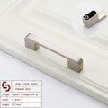 Zinc Kitchen Cabinet Handles Drawer Bar Handle Pull brushed silver color hole to hole size 96mm V324-BL-2354-BS-96