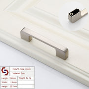 Zinc Kitchen Cabinet Handles Drawer Bar Handle Pull brushed silver color hole to hole size 96mm V324-BL-2354-BS-96