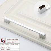 Zinc Kitchen Cabinet Handles Drawer Bar Handle Pull silver color hole to hole size 192mm V324-BL-2354-SI-192