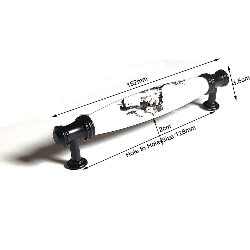 Ceramics Kitchen Cabinet Handles Bar Drawer Handle Pull black 96mm V324-BL-6174-BLACK-96MM