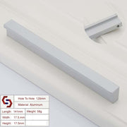 Aluminium Kitchen Cabinet Handles Drawer Bar Handle Pull Silver 128mm V324-BL-6807-SILVER-128