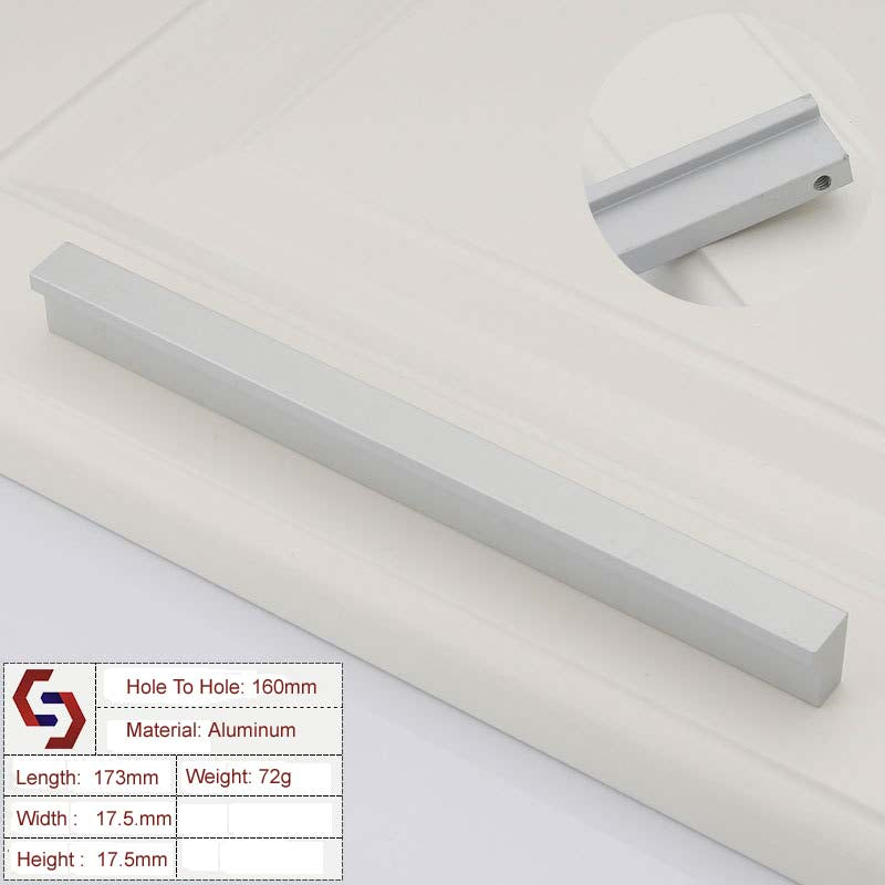 Aluminium Kitchen Cabinet Handles Drawer Bar Handle Pull Silver160mm V324-BL-6807-SILVER-160