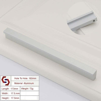 Aluminium Kitchen Cabinet Handles Drawer Bar Handle Pull Silver160mm V324-BL-6807-SILVER-160