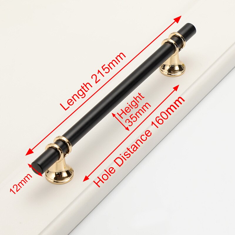 Luxury Design Kitchen Cabinet Handles Drawer Bar Handle Pull Black 160mm V324-BL-7646-BK-160