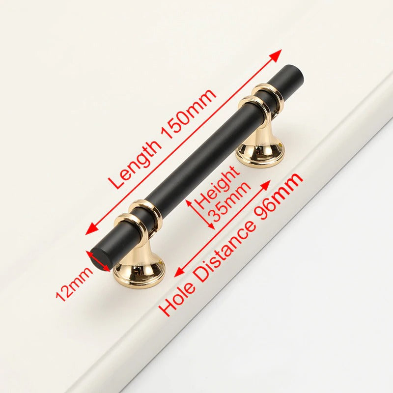 Luxury Design Kitchen Cabinet Handles Drawer Bar Handle Pull Black 96mm V324-BL-7646-BK-96