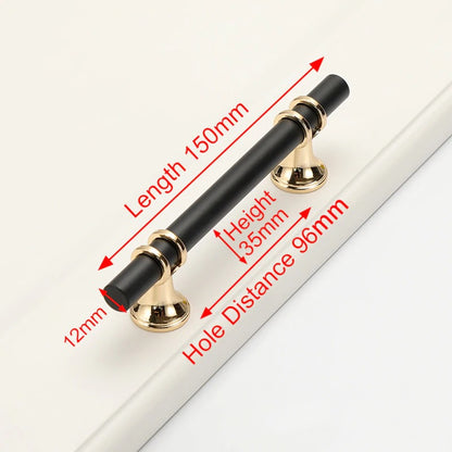 Luxury Design Kitchen Cabinet Handles Drawer Bar Handle Pull Black 96mm V324-BL-7646-BK-96