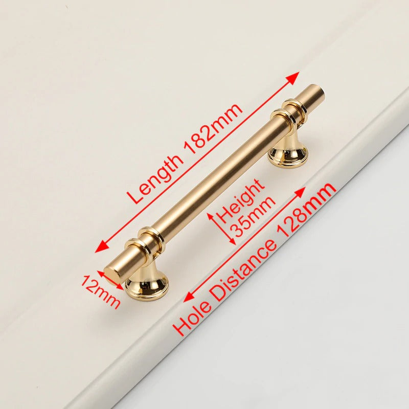 Luxury Design Kitchen Cabinet Handles Drawer Bar Handle Pull Gold 128MM V324-BL-7646-GD-128