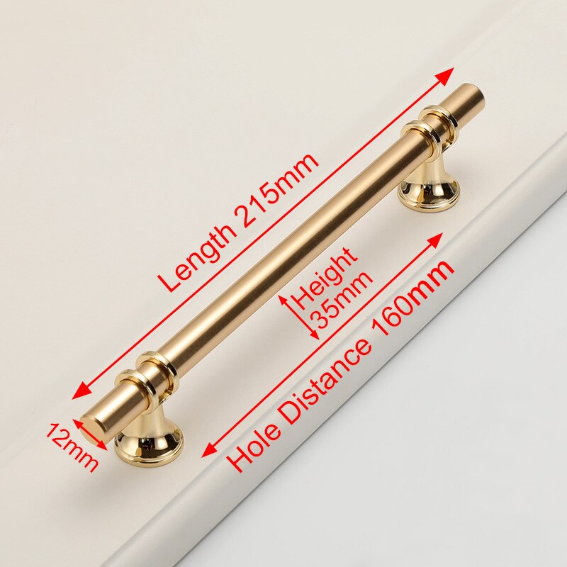 Luxury Design Kitchen Cabinet Handles Drawer Bar Handle Pull Gold 160MM V324-BL-7646-GD-160