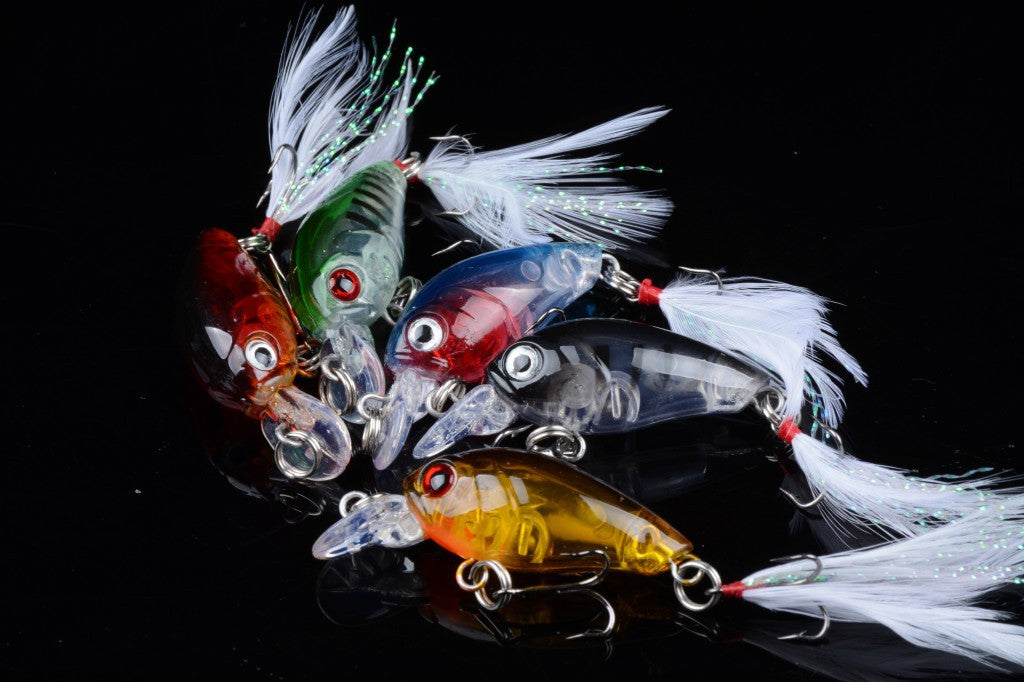 5x 4.5cm Popper Crank Bait Fishing Lure Lures Surface Tackle Saltwater V324-C0038