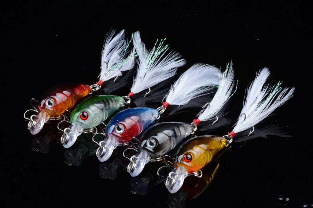 5x 4.5cm Popper Crank Bait Fishing Lure Lures Surface Tackle Saltwater V324-C0038