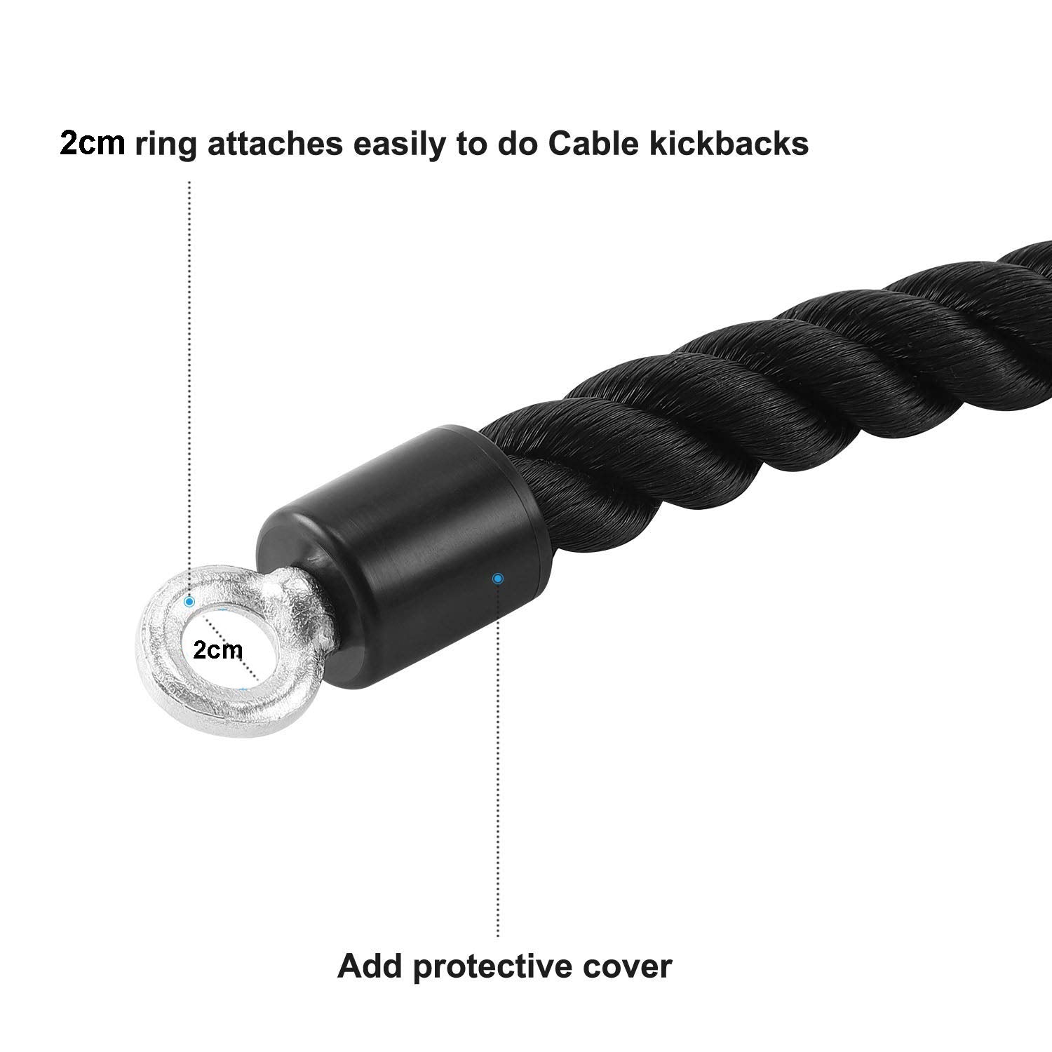 Single Grip Tricep PullDown Rope Cable Attachment Pull Down Rope Tricep Rope Pully V324-CABCRO-ROPE-S