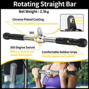 50cm Tricep Press Pulldown Bar Cable Machine LAT Pull down Bar Rotating straight Bar V324-CABCROSS-BAR50CM
