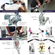 75cm Tricep Press Pulldown Bar Cable Machine Revolving LAT Pull down Bar Rotating Curl Bar V324-CABCROSS-CBAR75CM