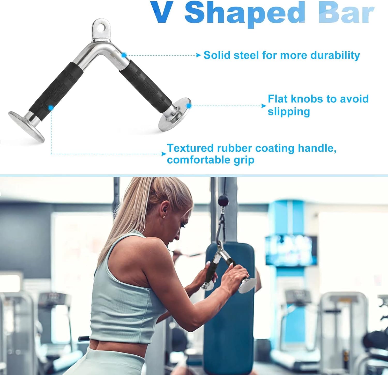 LAT V Bar V Pull Down Handle Row Handle Cable Machine Attachment V324-CABCROSS-V