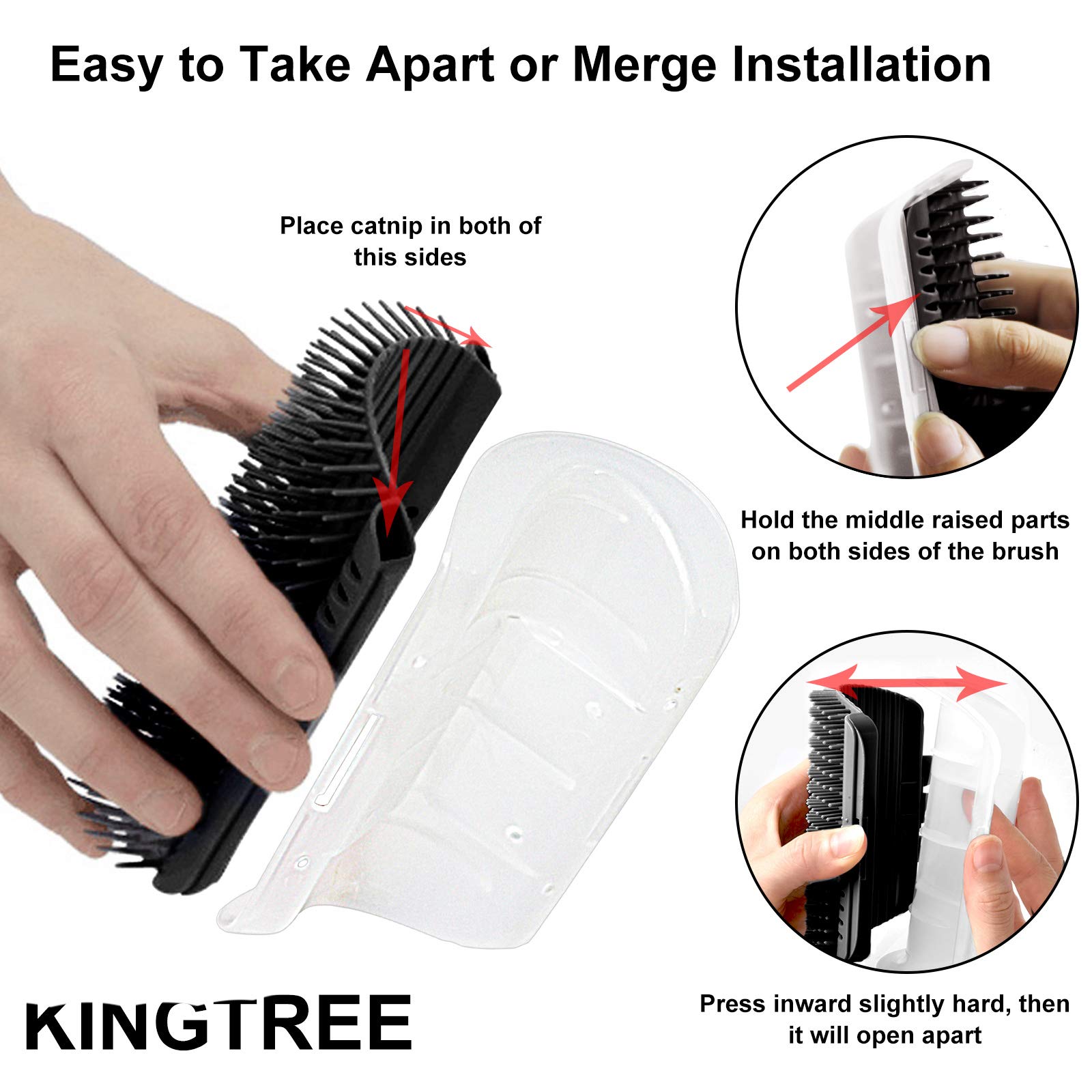 Cat Self Groomer Catnip Dog Cat Toy Corner Groomer Wall Corner Scratcher Comb Grooming Massage Brush Black V324-CATWALLSCRA-BLACK