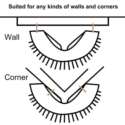 Cat Self Groomer Catnip Dog Cat Toy Corner Groomer Wall Corner Scratcher Comb Grooming Massage Brush Black V324-CATWALLSCRA-BLACK