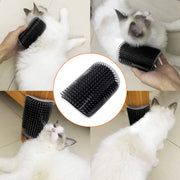 Cat Self Groomer Catnip Dog Cat Toy Corner Groomer Wall Corner Scratcher Comb Grooming Massage Brush Black V324-CATWALLSCRA-BLACK