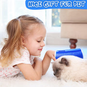 Cat Self Groomer Catnip Dog Cat Toy Corner Groomer Wall Corner Scratcher Comb Grooming Massage Brush Blue V324-CATWALLSCRA-BLUE