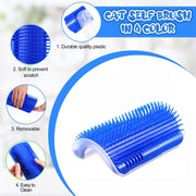 Cat Self Groomer Catnip Dog Cat Toy Corner Groomer Wall Corner Scratcher Comb Grooming Massage Brush Blue V324-CATWALLSCRA-BLUE