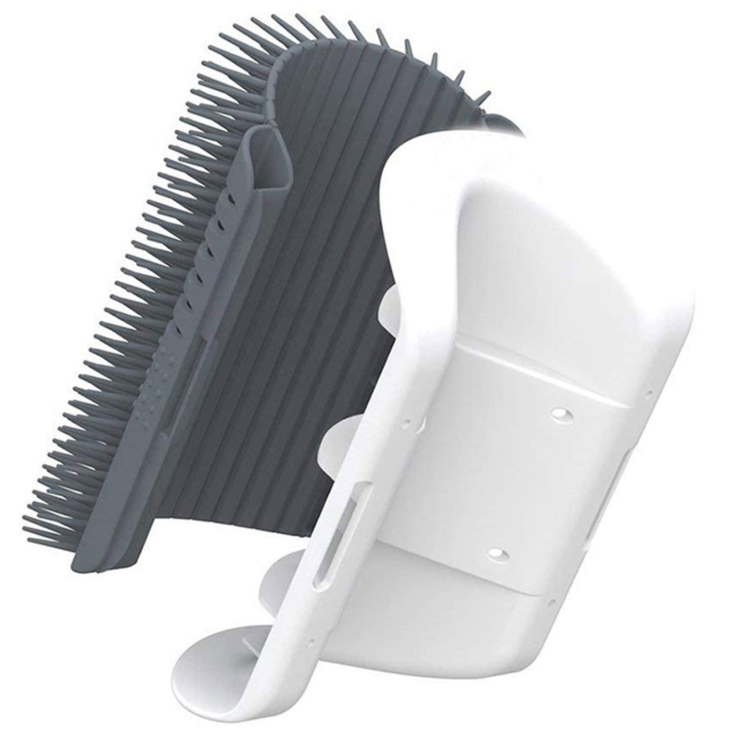 Cat Self Groomer Catnip Dog Cat Toy Corner Groomer Wall Corner Scratcher Comb Grooming Massage Brush V324-CATWALLSCRA-GREY