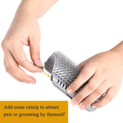Cat Self Groomer Catnip Dog Cat Toy Corner Groomer Wall Corner Scratcher Comb Grooming Massage Brush V324-CATWALLSCRA-GREY