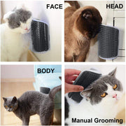 Cat Self Groomer Catnip Dog Cat Toy Corner Groomer Wall Corner Scratcher Comb Grooming Massage Brush V324-CATWALLSCRA-GREY