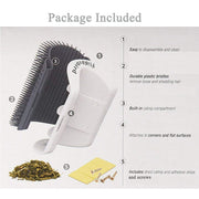 Cat Self Groomer Catnip Dog Cat Toy Corner Groomer Wall Corner Scratcher Comb Grooming Massage Brush V324-CATWALLSCRA-GREY