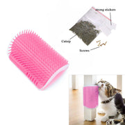 Cat Self Groomer Catnip Dog Cat Toy Corner Groomer Wall Corner Scratcher Comb Grooming Massage Brush Pink V324-CATWALLSCRA-PINK