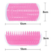 Cat Self Groomer Catnip Dog Cat Toy Corner Groomer Wall Corner Scratcher Comb Grooming Massage Brush Pink V324-CATWALLSCRA-PINK