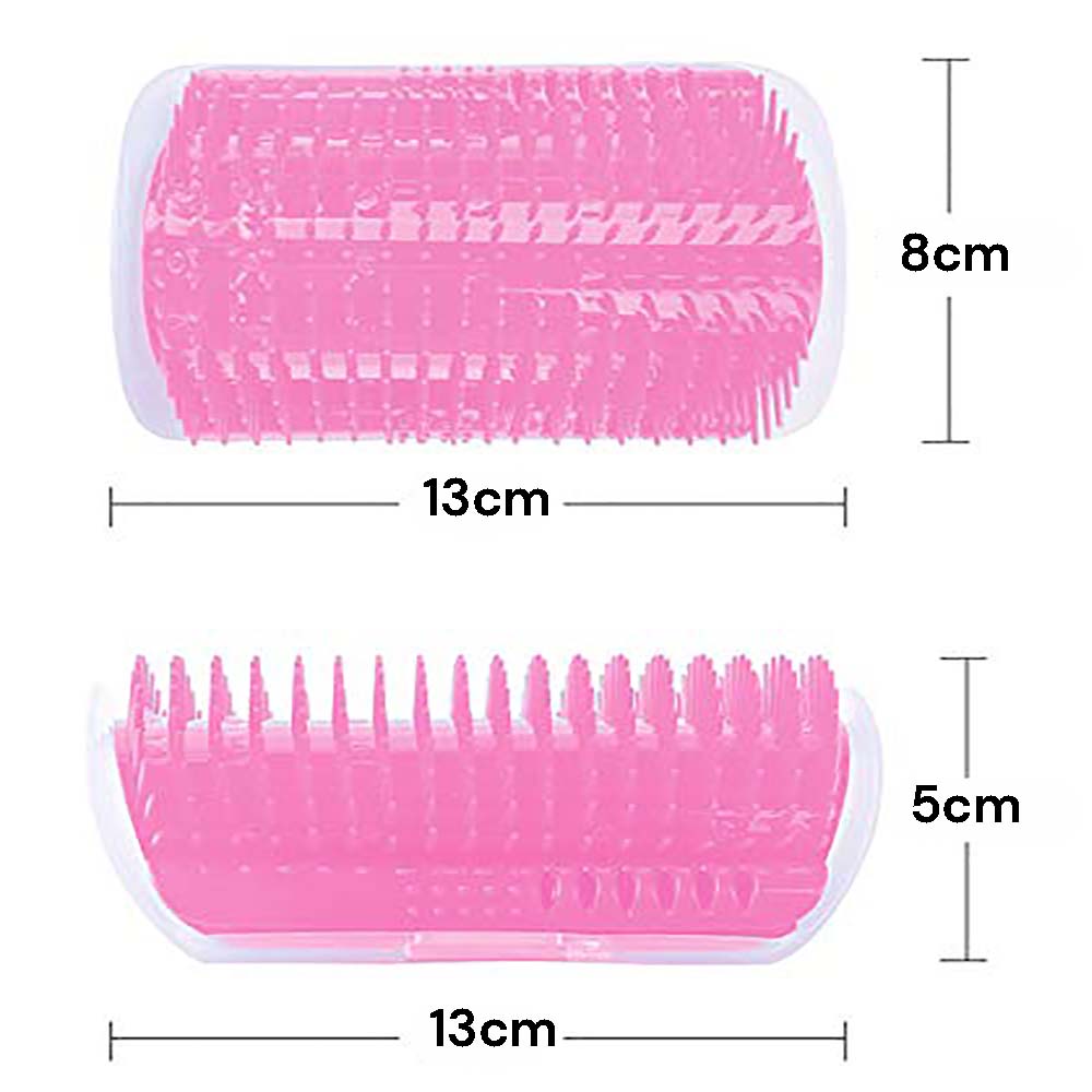 Cat Self Groomer Catnip Dog Cat Toy Corner Groomer Wall Corner Scratcher Comb Grooming Massage Brush Pink V324-CATWALLSCRA-PINK
