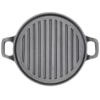 30cm Round Cast Iron Griddle Plate, BBQ Pan Cooking Griddle Grill for StoveF, Oven V324-CIPLATE