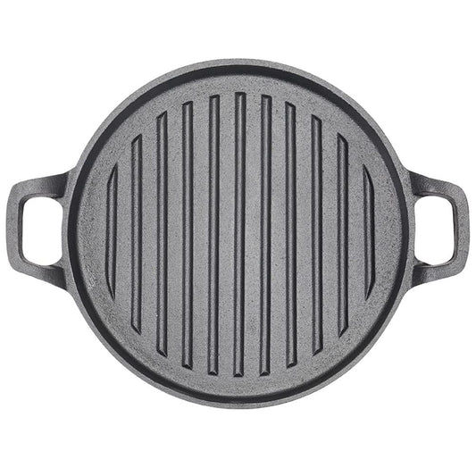 30cm Round Cast Iron Griddle Plate, BBQ Pan Cooking Griddle Grill for StoveF, Oven V324-CIPLATE